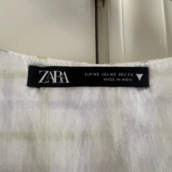 Zara Yellow and Purple Checkered Midi Dress - Picture 2 of 3